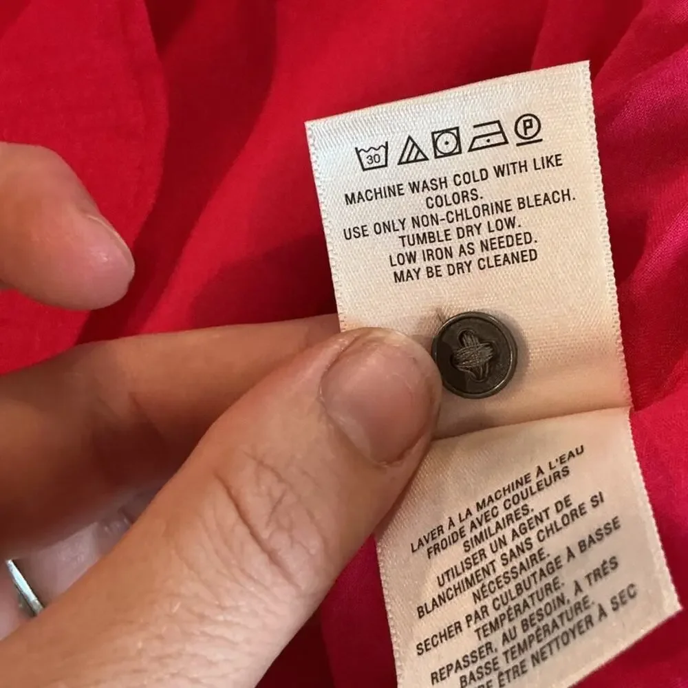 HD In Paris Anthro Womens Printemps Linen Dress Bright Pink US 6 Bright Pink - Picture 12 of 13